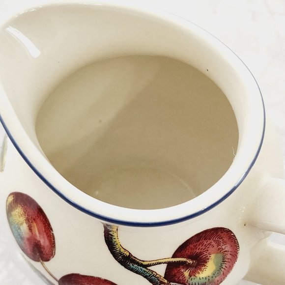 Pier 1 Macintosh Earthenware Creamer 12 oz pitcher 4" England apples cherries - Picture 5 of 11
